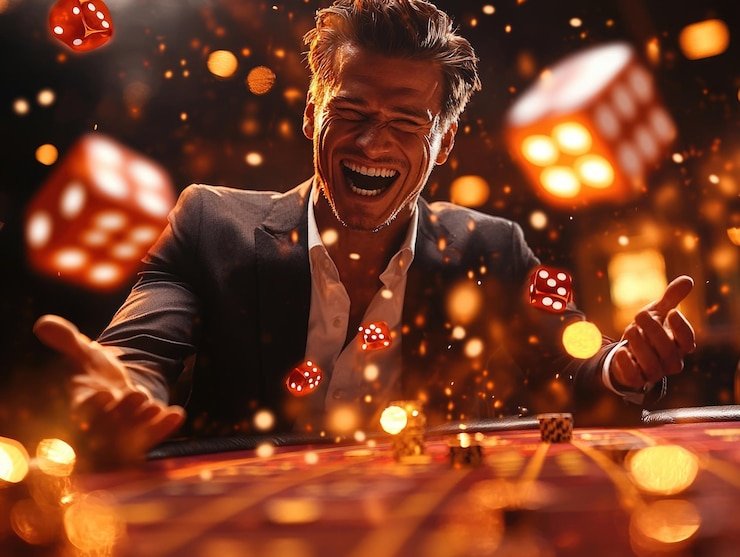 Tombol keputusan taruhan di Caribbean Stud Poker citrabet 77—lipat atau naikkan—dengan informasi kartu dealer yang terlihat